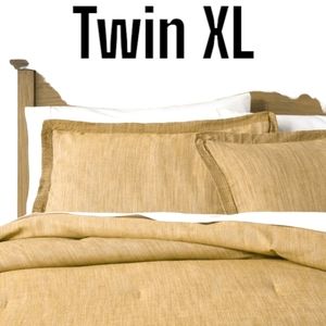 Twin/Twin XL Chambray Family-friendly Comforter Sham Set Tweed Brown – Threshold